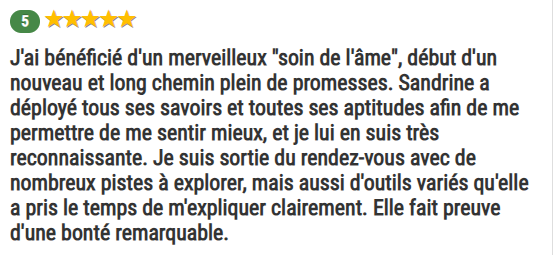 témoignage Chloé - Sandrine Bert - guérisseuse de l'âme