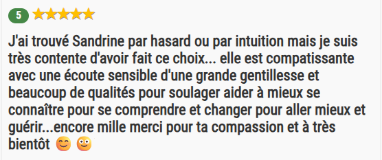 témoignage Valérie - Sandrine Bert - guérisseuse de l'âme