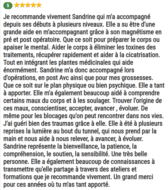 témoignage Anaïs - Sandrine Bert - guérisseuse de l'âme