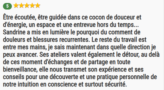 témoignage Angélina - Sandrine Bert - guérisseuse de l'âme